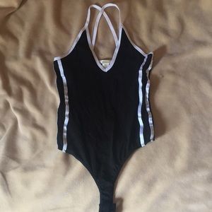 Black striped bodysuit